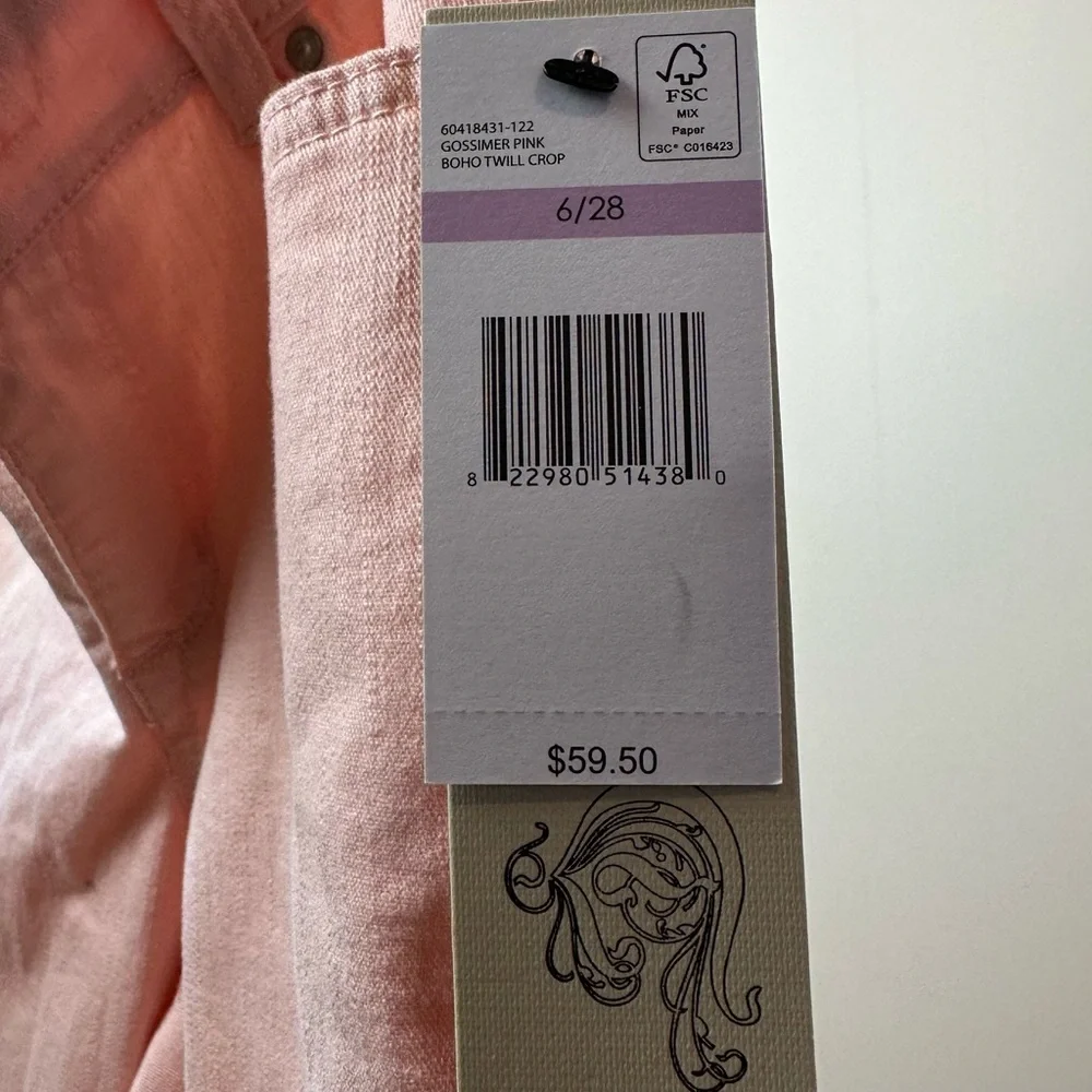 Vintage America Pink Boho Crop Jeans Size 6 - Picture 5 of 7